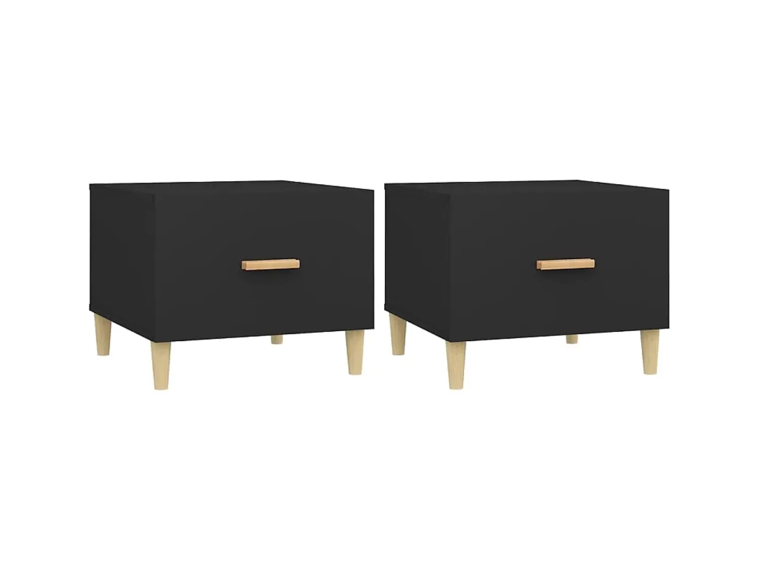 Mesa De Centro* Mesas de centro 2 pcs 50x50x40 cm madeira processada PT569779 Preto