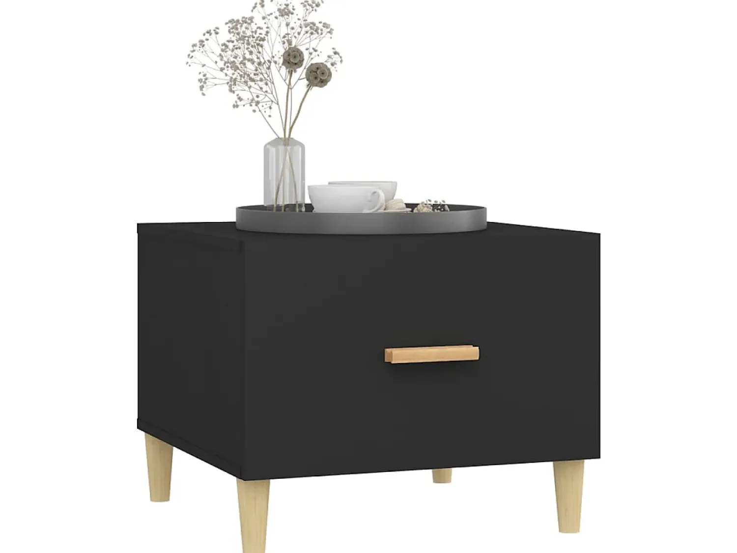 Mesa De Centro* Mesas de centro 2 pcs 50x50x40 cm madeira processada PT569779 Preto