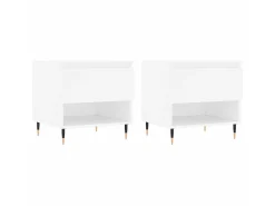 Mesa De Apoio| Mesas de centro 2 pcs 50x46x50 cm derivados de madeira PT331466 Branco