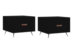 Mesa De Centro* Mesas de centro 2 pcs 50x50x40 cm madeira processada PT736386 Preto