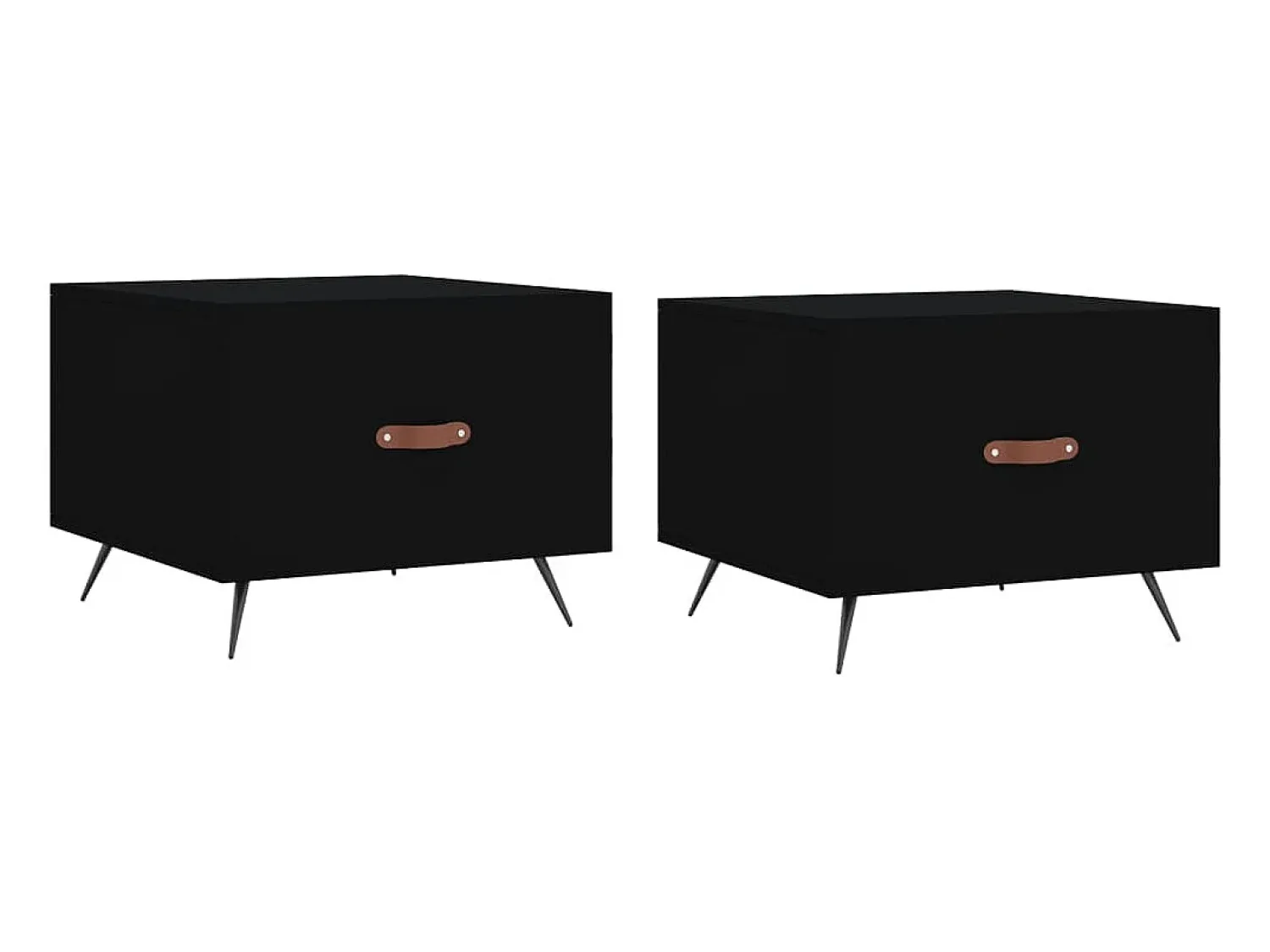 Mesa De Centro* Mesas de centro 2 pcs 50x50x40 cm madeira processada PT736386 Preto