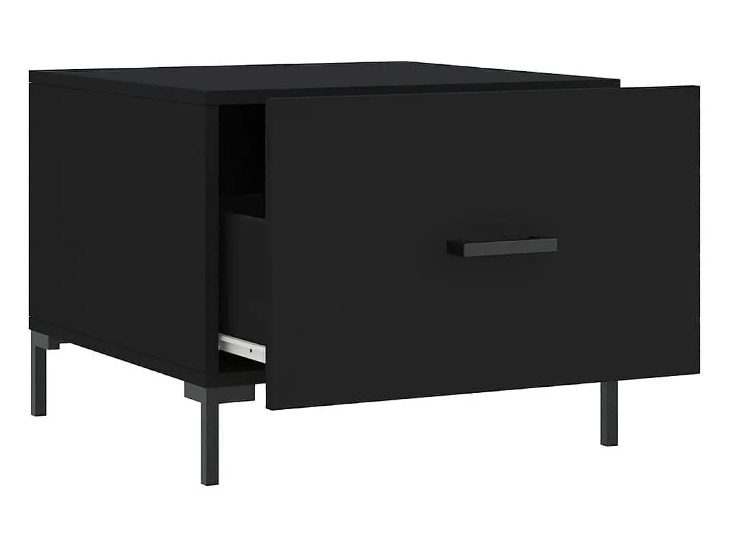 Mesa De Centro*vidaxl Mesas de centro 2 pcs 50x50x40 cm madeira processada Preto