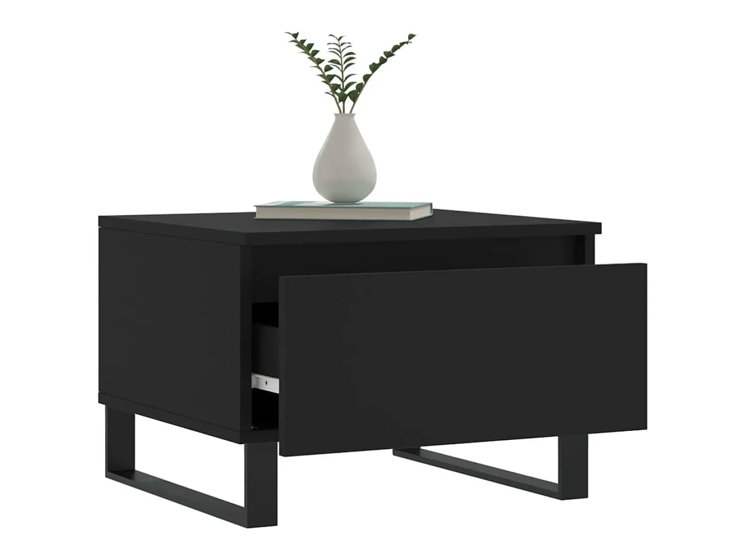 Mesa De Centro*vidaxl Mesas de centro 2 pcs 50x46x35 cm derivados de madeira Preto