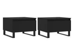 Mesa De Centro*vidaxl Mesas de centro 2 pcs 50x46x35 cm derivados de madeira Preto