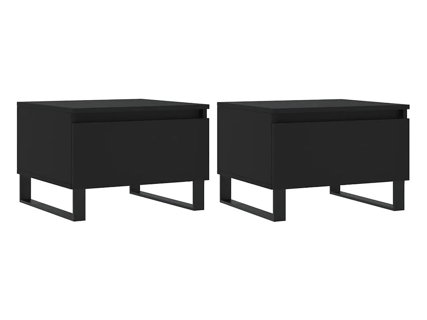 Mesa De Centro*vidaxl Mesas de centro 2 pcs 50x46x35 cm derivados de madeira Preto