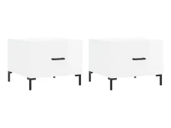 Mesa De Centro| Mesas de centro 2 pcs 50x50x40 cm brilhante PT155027 Branco