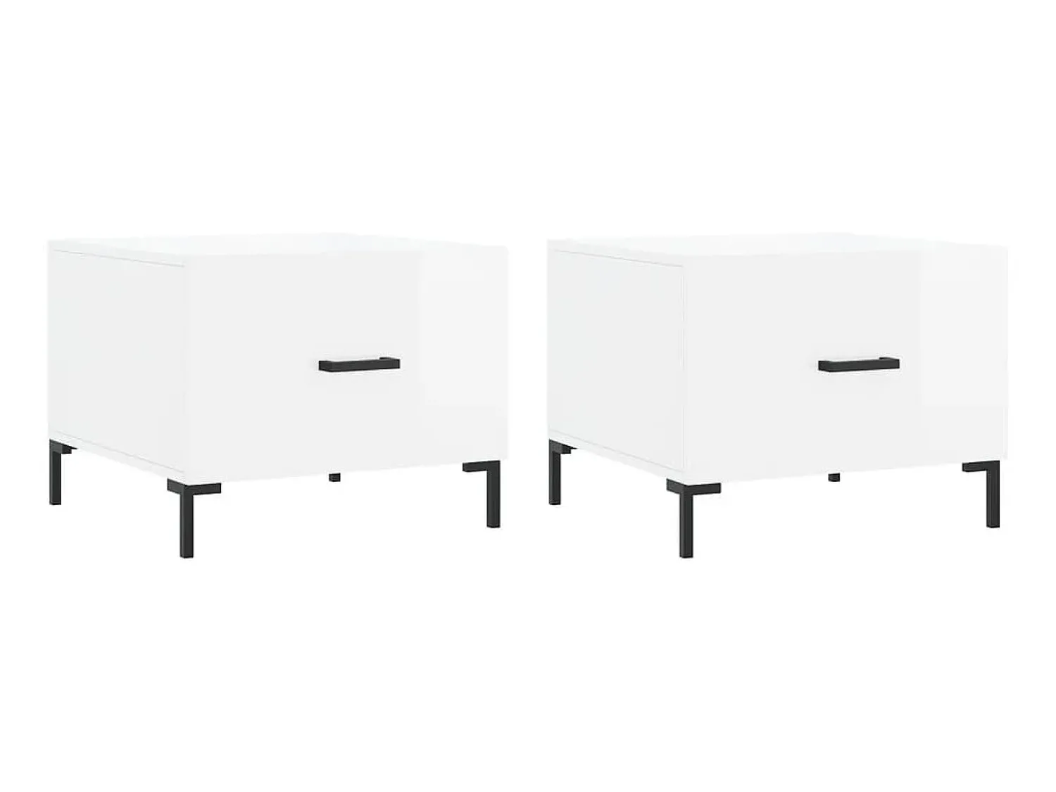 Mesa De Centro| Mesas de centro 2 pcs 50x50x40 cm brilhante PT155027 Branco