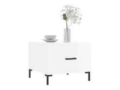 Mesa De Centro| Mesas de centro 2 pcs 50x50x40 cm brilhante PT155027 Branco