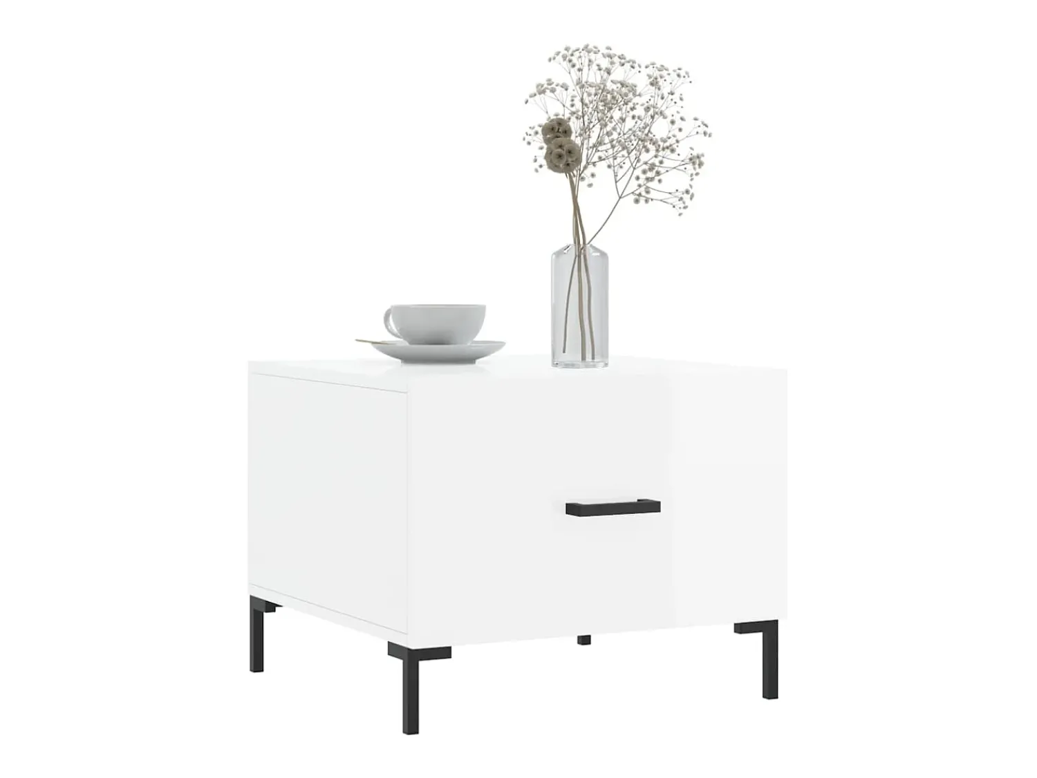 Mesa De Centro| Mesas de centro 2 pcs 50x50x40 cm brilhante PT155027 Branco