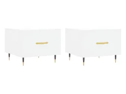 New vidaxl Mesas de centro 2 pcs 50x50x40 cm madeira processada Branco