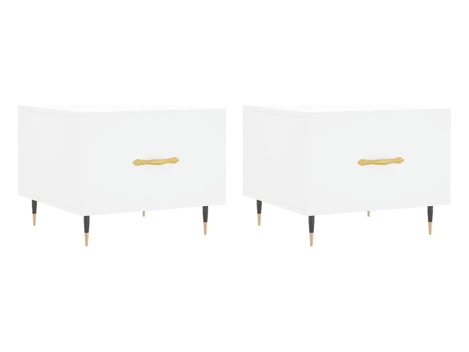 New vidaxl Mesas de centro 2 pcs 50x50x40 cm madeira processada Branco