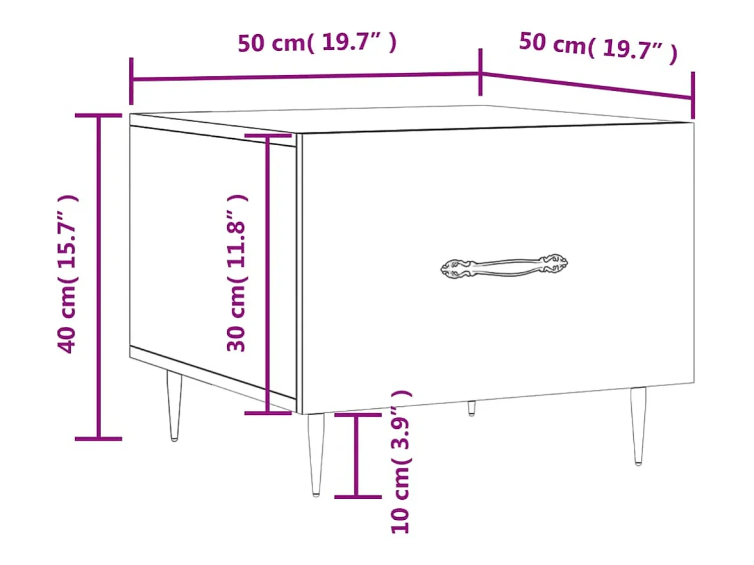New vidaxl Mesas de centro 2 pcs 50x50x40 cm madeira processada Branco