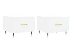 Discount Mesas de centro 2 pcs 50x50x40 cm madeira processada PT391239 Branco