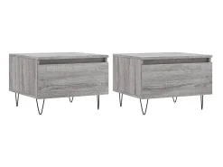 Mesas de centro 2 pcs 50x46x35cm deriv. madeira sonoma PT755963^ Mesa De Centro