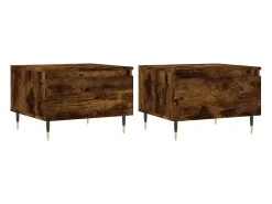 vidaxl Mesas de centro 2 pcs 50x46x35cm deriv. madeira carvalho fumado Natural claro