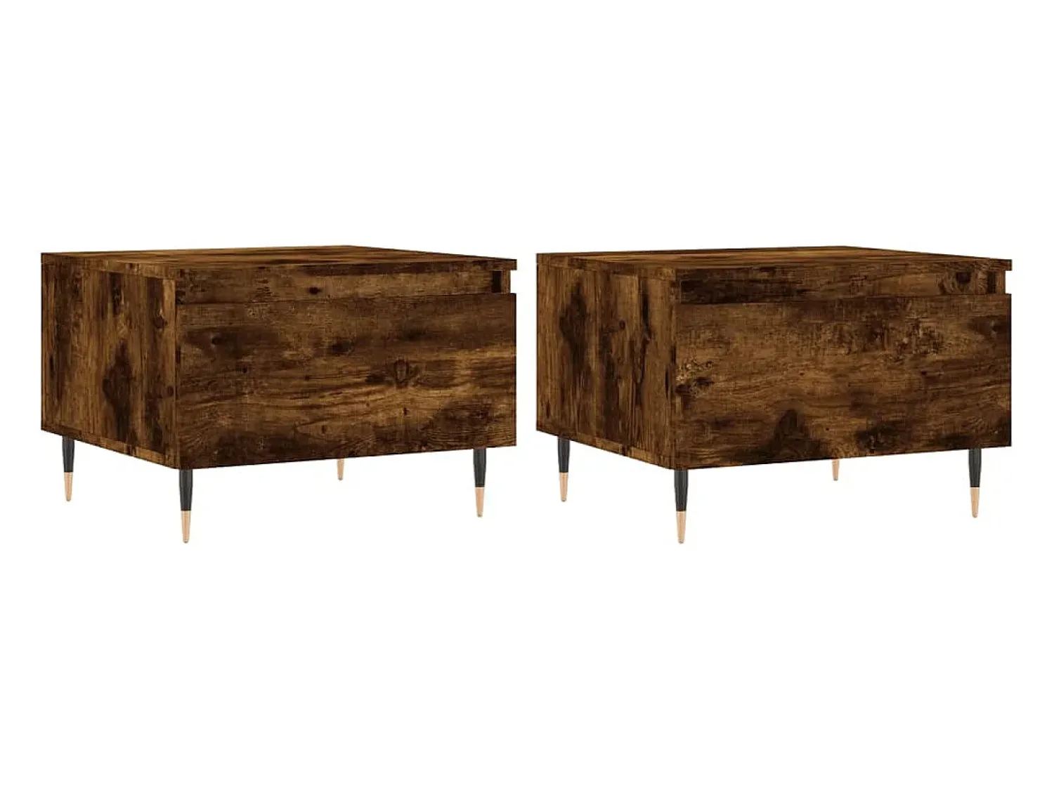 vidaxl Mesas de centro 2 pcs 50x46x35cm deriv. madeira carvalho fumado Natural claro