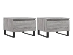 Mesa De Centro| Mesas de centro 2 pcs 50x46x35cm deriv. madeira sonoma PT126436 Cinzento