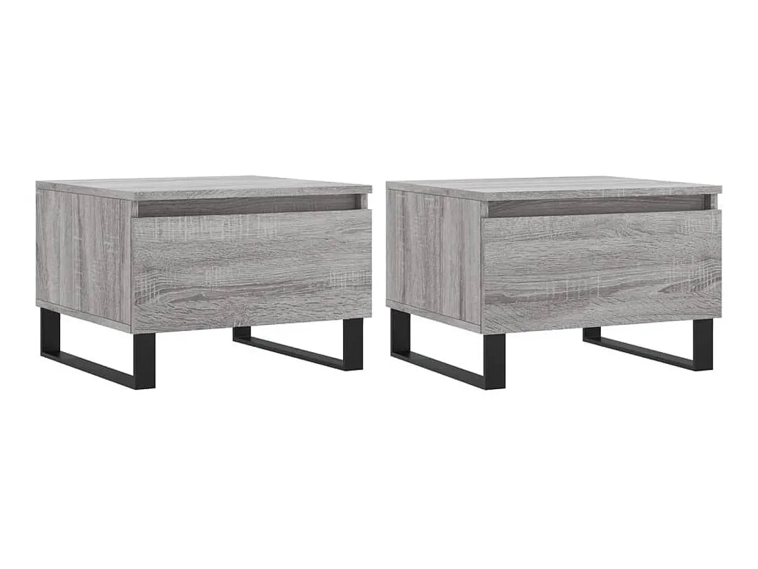 Mesa De Centro| Mesas de centro 2 pcs 50x46x35cm deriv. madeira sonoma PT126436 Cinzento
