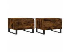Mesa De Centro* Mesas de centro 2 pcs 50x46x35cm deriv. madeira carvalho fumado PT808835 Castanho