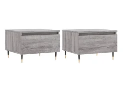 Mesa De Centro* Mesas de centro 2 pcs 50x46x35cm deriv. madeira sonoma PT566004 Cinzento
