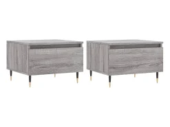 vidaxl Mesas de centro 2 pcs 50x46x35cm deriv. madeira sonoma^ Mesa De Centro