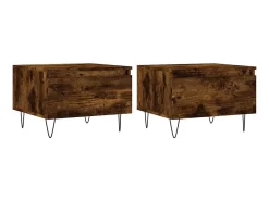 Outlet Mesas de centro 2 pcs 50x46x35cm deriv. madeira carvalho fumado PT656030 Castanho