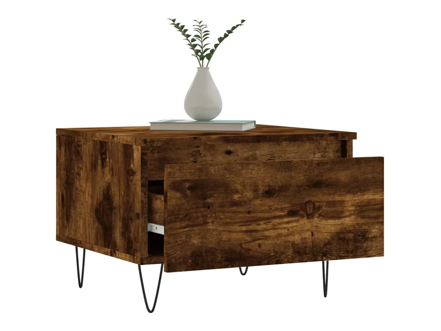 Mesa De Centro|vidaxl Mesas de centro 2 pcs 50x46x35cm deriv. madeira carvalho fumado Natural claro