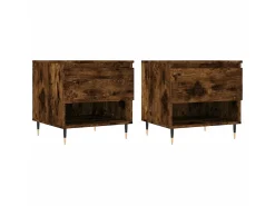 Clearance Mesas de centro 2 pcs 50x46x50cm deriv. madeira carvalho fumado PT663154 Castanho