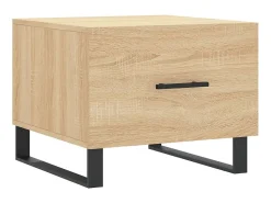 Mesa De Centro* Mesas de centro 2 pcs 50x50x40cm deriv. madeira carvalho sonoma PT739466 Castanho