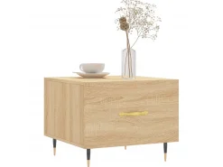 Mesa De Centro* Mesas de centro 2 pcs 50x50x40cm deriv. madeira carvalho sonoma PT170385 Castanho