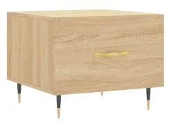 Mesa De Centro* Mesas de centro 2 pcs 50x50x40cm deriv. madeira carvalho sonoma PT170385 Castanho