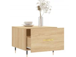 Mesa De Centro* Mesas de centro 2 pcs 50x50x40cm deriv. madeira carvalho sonoma PT170385 Castanho