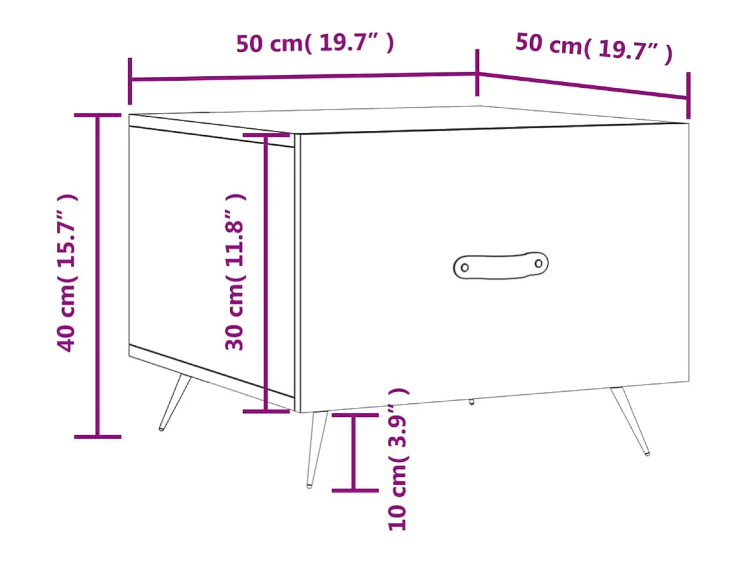 Best vidaxl Mesas de centro 2 pcs 50x50x40cm deriv. madeira carvalho sonoma Natural claro