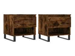 Mesa De Centro* Mesas de centro 2 pcs 50x46x50cm deriv. madeira carvalho fumado PT650771 Castanho