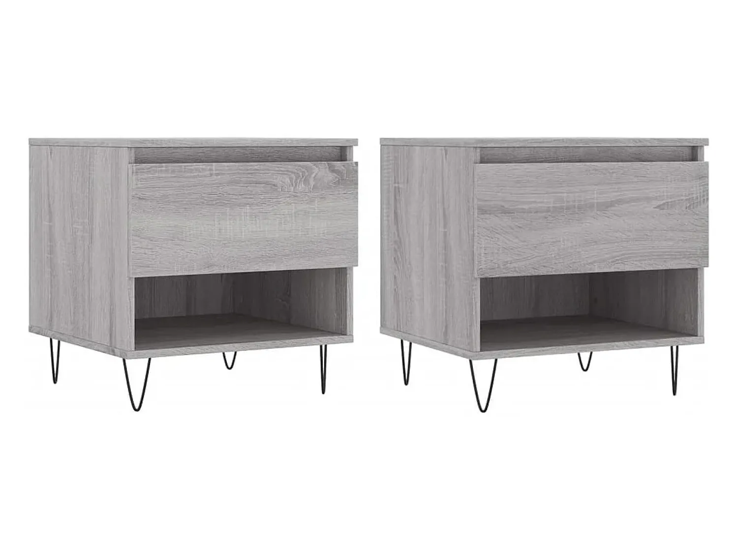 Best vidaxl Mesas de centro 2 pcs 50x46x50cm deriv. madeira sonoma Cinzento