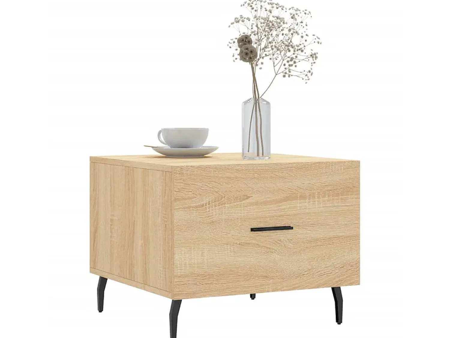 Mesa De Centro| Mesas de centro 2 pcs 50x50x40cm deriv. madeira carvalho sonoma PT362721 Castanho