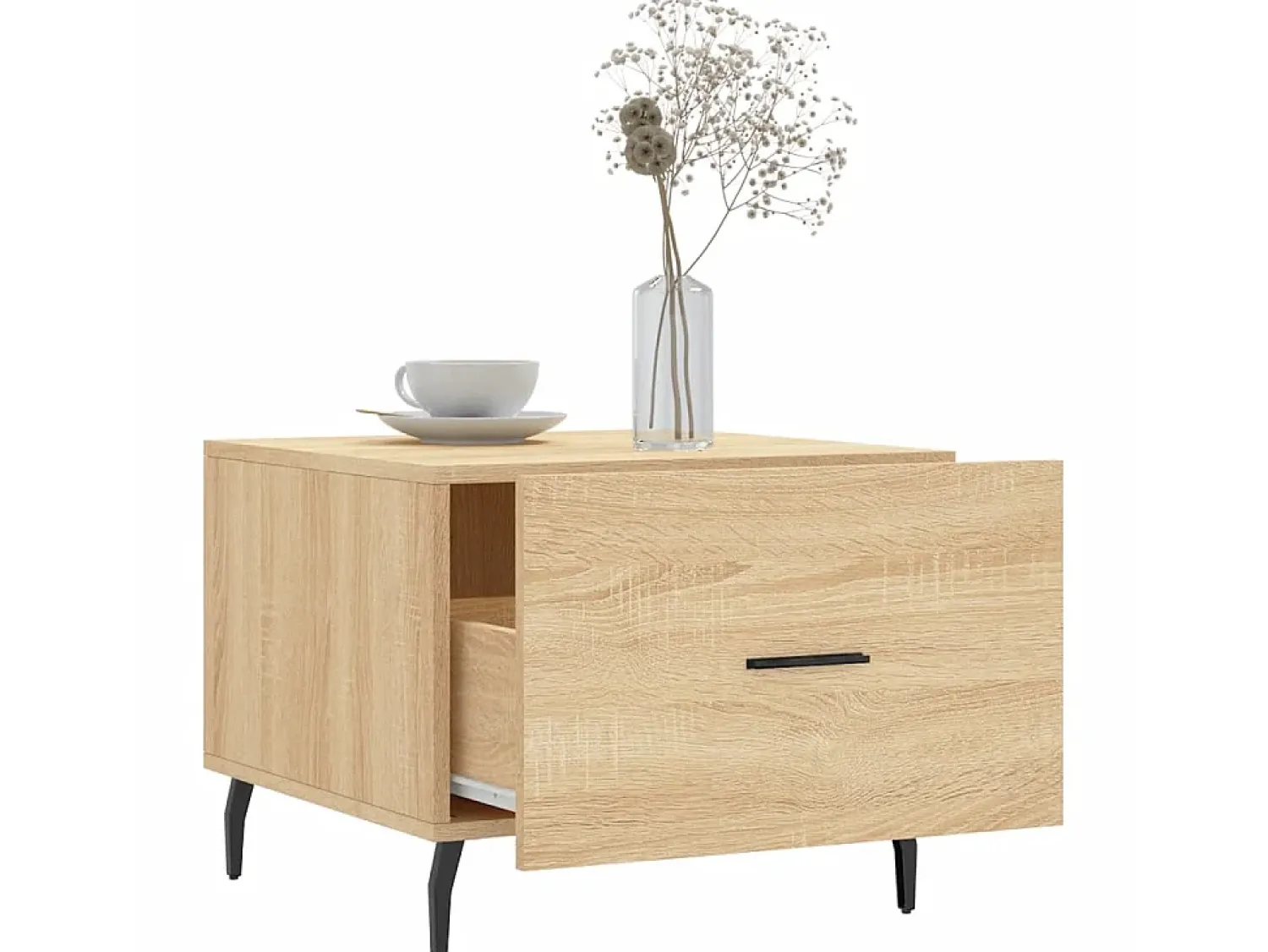 Mesa De Centro| Mesas de centro 2 pcs 50x50x40cm deriv. madeira carvalho sonoma PT362721 Castanho
