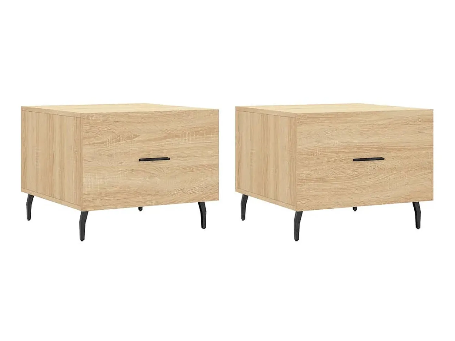Mesa De Centro| Mesas de centro 2 pcs 50x50x40cm deriv. madeira carvalho sonoma PT362721 Castanho