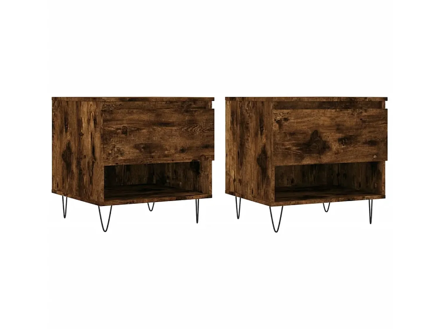 Hot Mesas de centro 2 pcs 50x46x50cm deriv. madeira carvalho fumado PT884839 Castanho