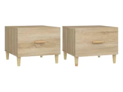 Mesa De Centro|vidaxl Mesas de centro 2 pcs 50x50x40cm deriv. madeira carvalho sonoma Natural claro