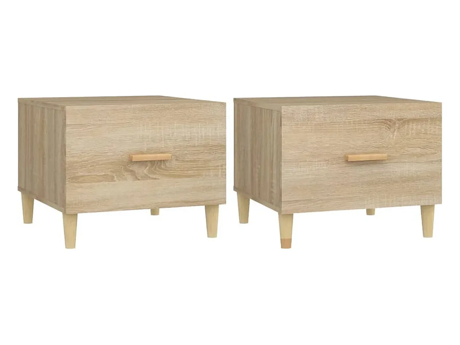 Mesa De Centro|vidaxl Mesas de centro 2 pcs 50x50x40cm deriv. madeira carvalho sonoma Natural claro