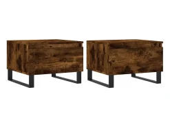 Outlet vidaxl Mesas de centro 2 pcs 50x46x35cm deriv. madeira carvalho fumado Natural claro