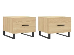 New vidaxl Mesas de centro 2 pcs 50x50x40cm deriv. madeira carvalho sonoma Natural claro