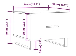 New vidaxl Mesas de centro 2 pcs 50x50x40cm deriv. madeira carvalho sonoma Natural claro
