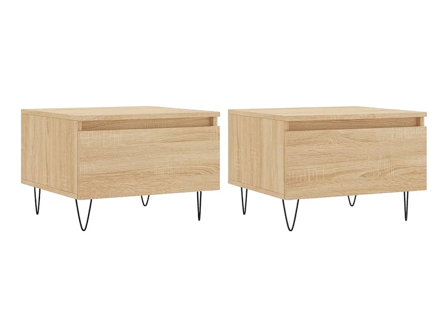 Mesa De Centro| Mesas de centro 2 pcs 50x46x35cm deriv. madeira carvalho sonoma PT505705 Castanho