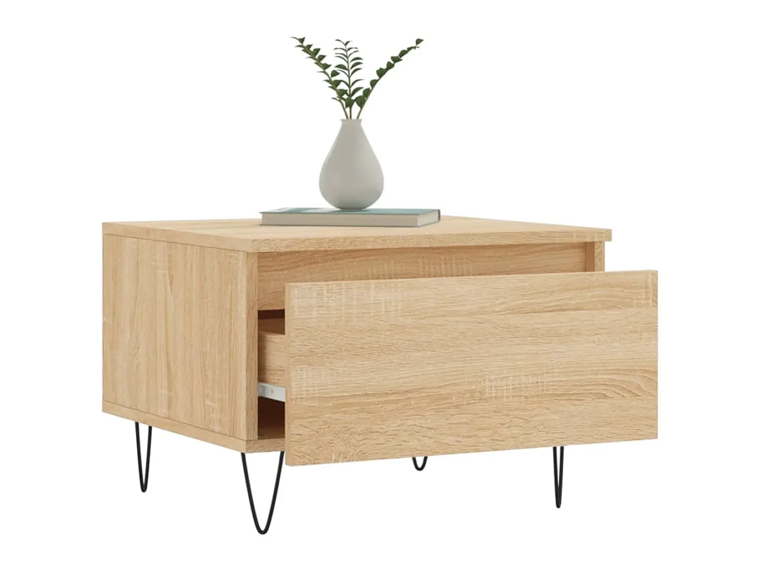 Mesa De Centro| Mesas de centro 2 pcs 50x46x35cm deriv. madeira carvalho sonoma PT505705 Castanho