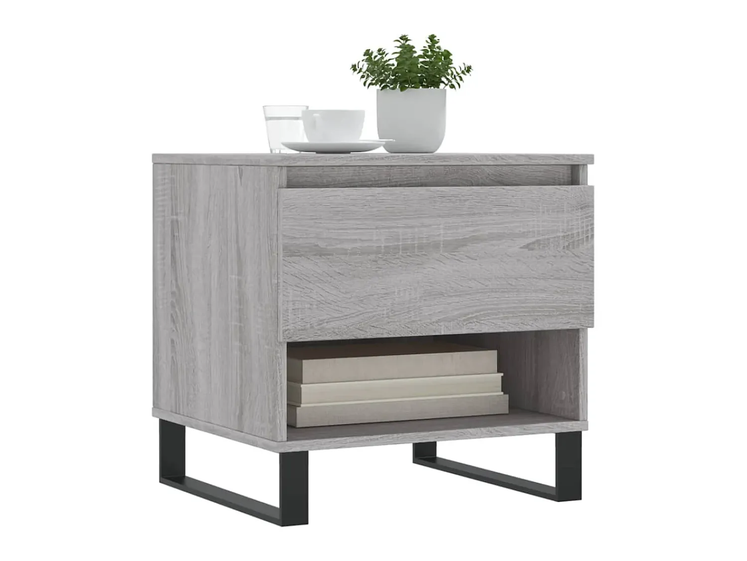 Mesa De Apoio| Mesas de centro 2 pcs 50x46x50cm deriv. madeira sonoma PT448231 Cinzento
