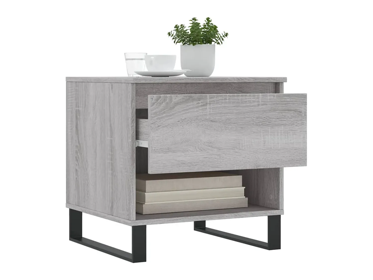 Mesa De Apoio| Mesas de centro 2 pcs 50x46x50cm deriv. madeira sonoma PT448231 Cinzento