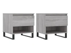 Mesa De Apoio| Mesas de centro 2 pcs 50x46x50cm deriv. madeira sonoma PT448231 Cinzento
