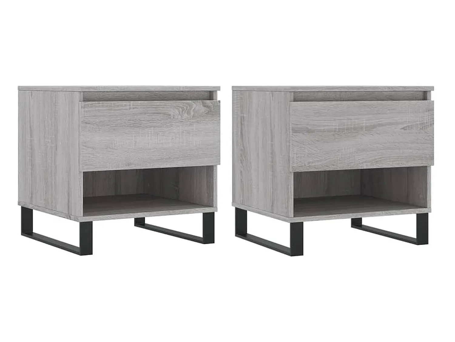 Mesa De Apoio| Mesas de centro 2 pcs 50x46x50cm deriv. madeira sonoma PT448231 Cinzento